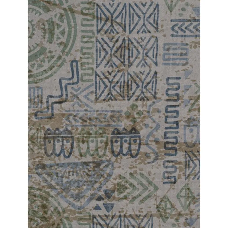 Close-up of the carpet's abstract geometric pattern