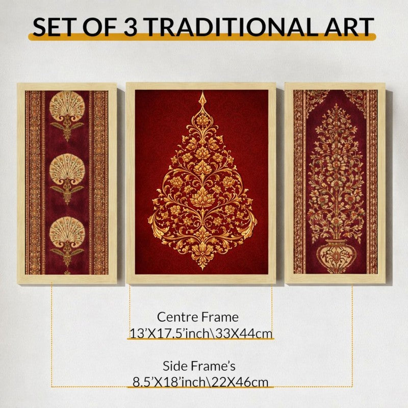 Ethnic Grace Wall Art With Frame - Set of Three media 9