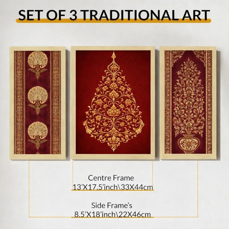 Ethnic Grace Wall Art With Frame - Set of Three media 9