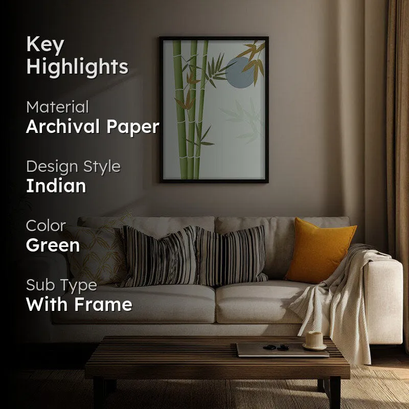 Ethereal Bamboo Botanical Archival Paper Wall Art With Frame media 2