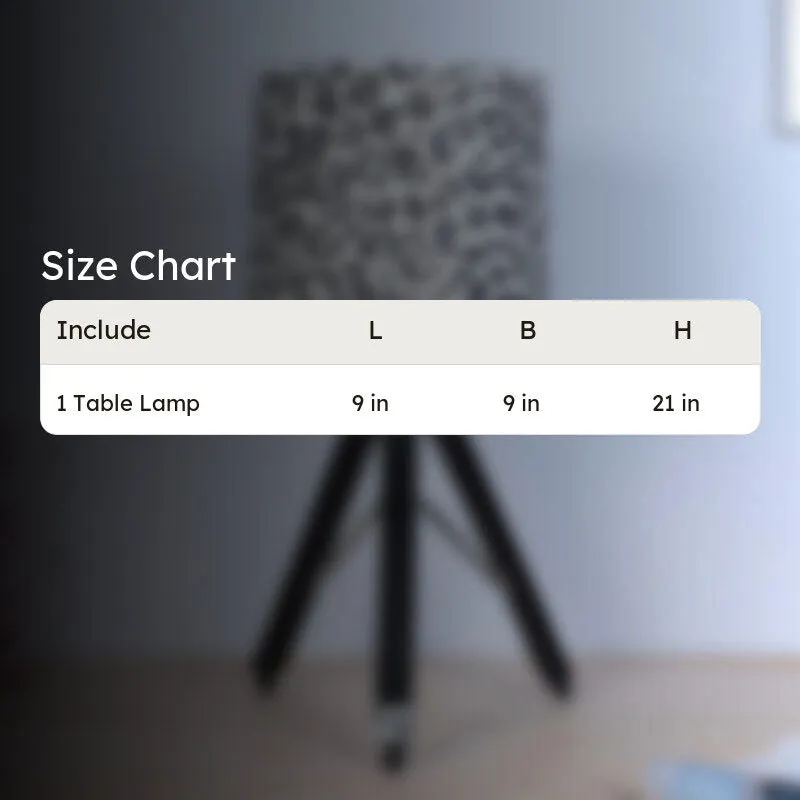 Leopard Hide Fold Printed Tripod Mango Wood Table Lamp - Black,White media 6