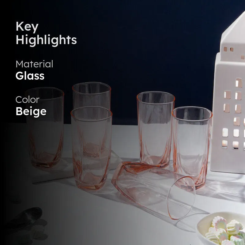 Luminarc Eiffel Glass (350 mL/Salmon Pink) - Set Of Six media 2