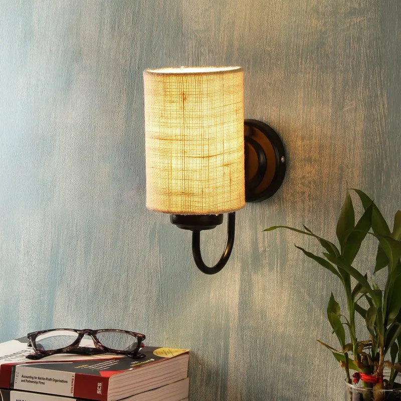 Cyluxe Soft Loom Jute Wall Lamp - Brown media 3