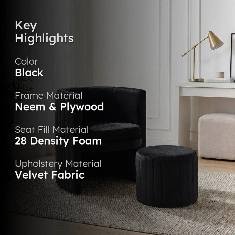 Arvella Neem Wood Accent Chair (Black) - Two Piece Set media 2