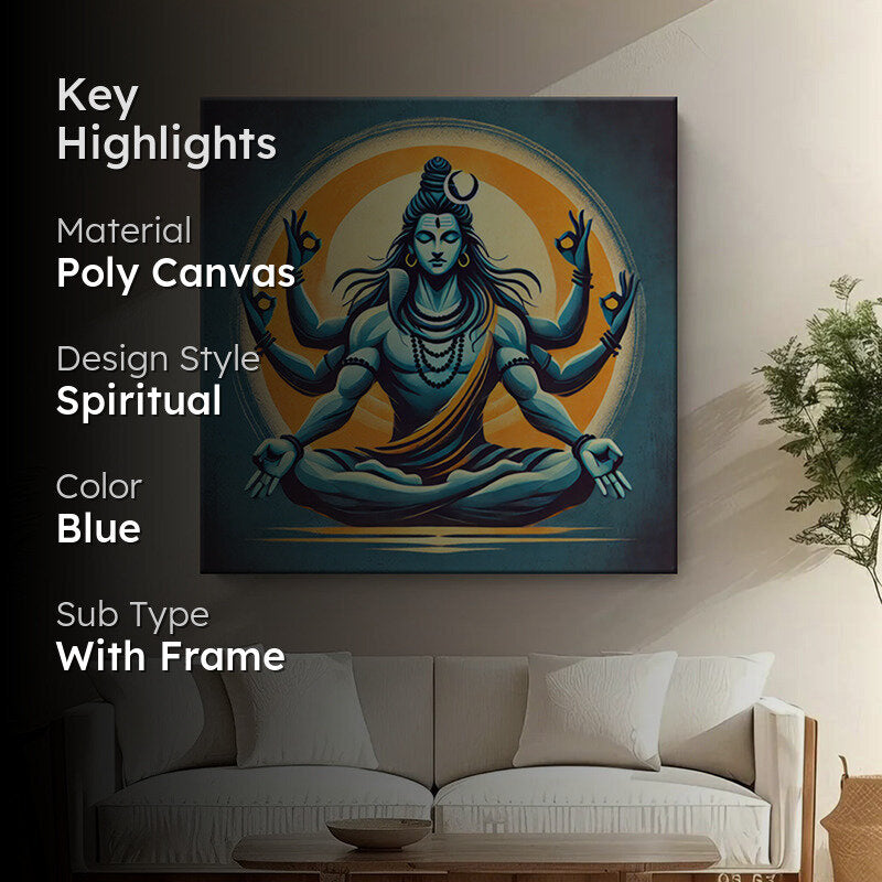 Multi-Armed Shiva Poly Canvas Wall Painting media 2