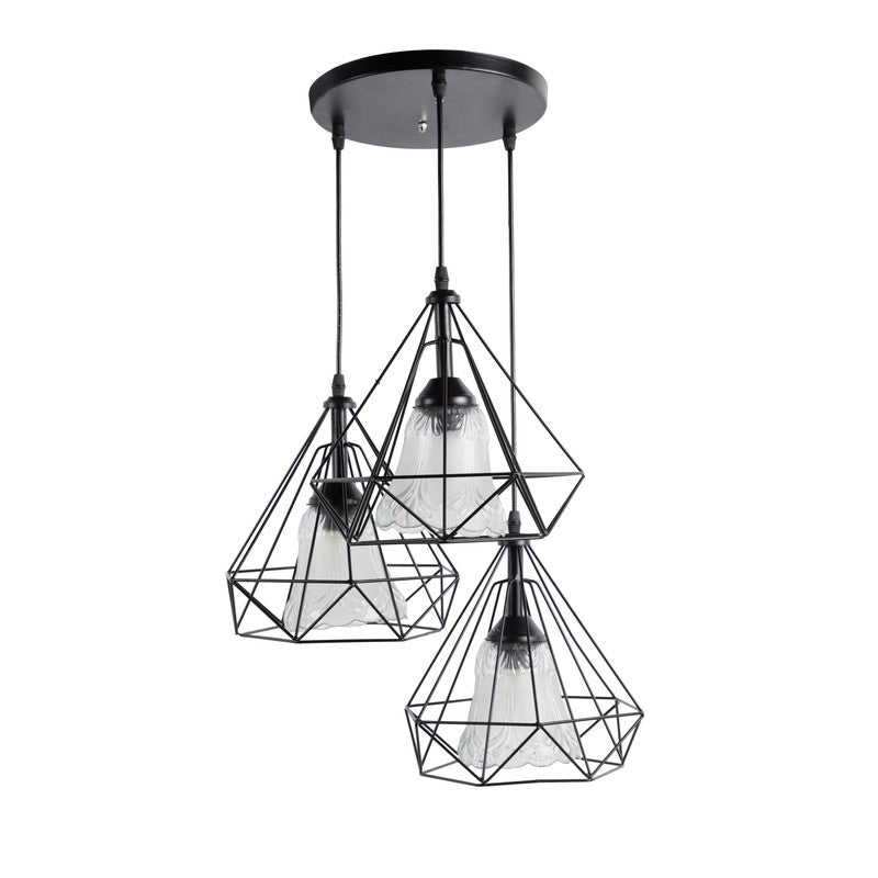 Geometric Trio Glass Ceiling Lamp media 4