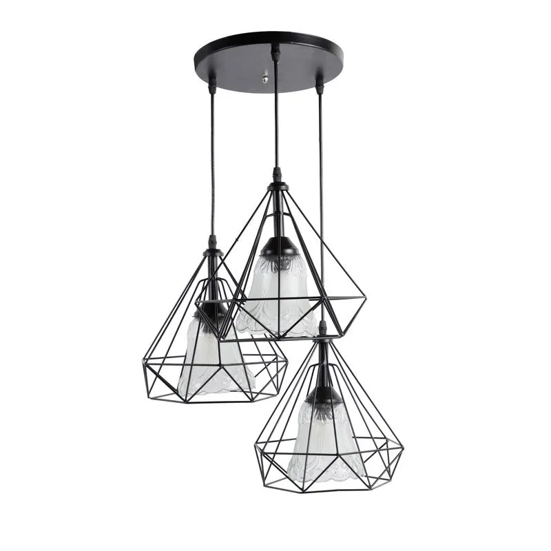Geometric Trio Glass Ceiling Lamp media 4