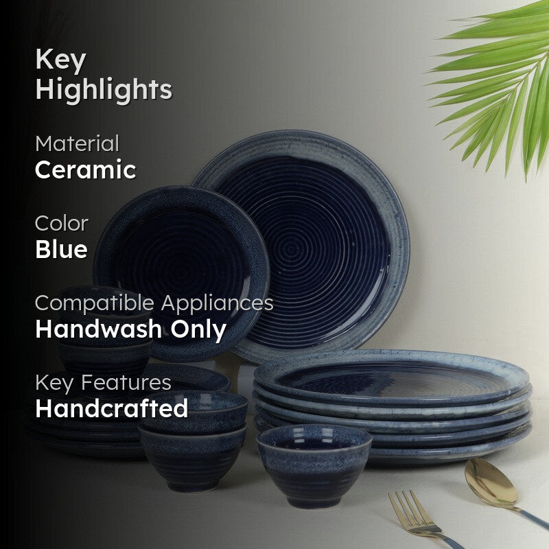 Rasoi Royale Dinner Set (Blue) - 18 Piece Set media 2