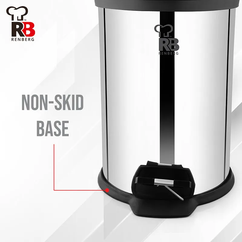 Bergner Silver Step Stainless Steel Pedal Dust Bin - 7000 mL media 7
