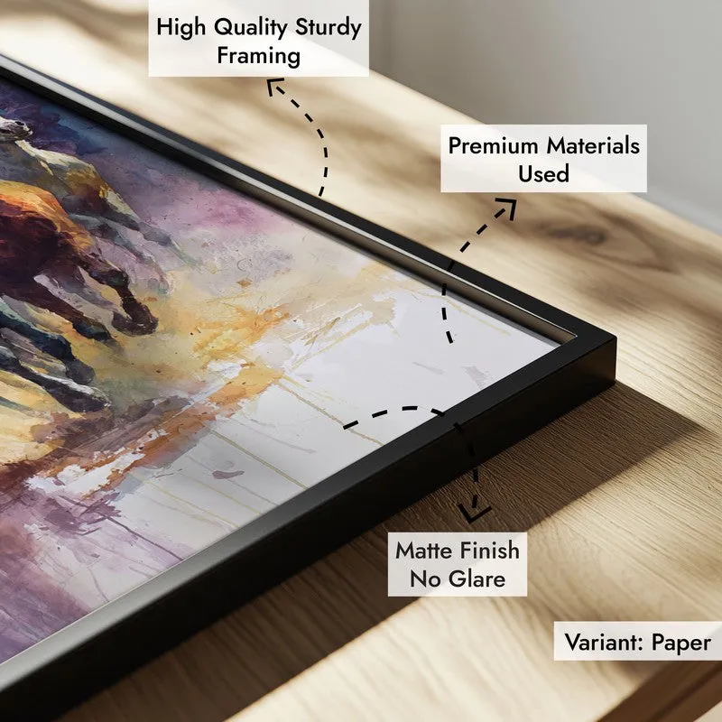 Untethered Horse Wall Painting With Black Frame media 9