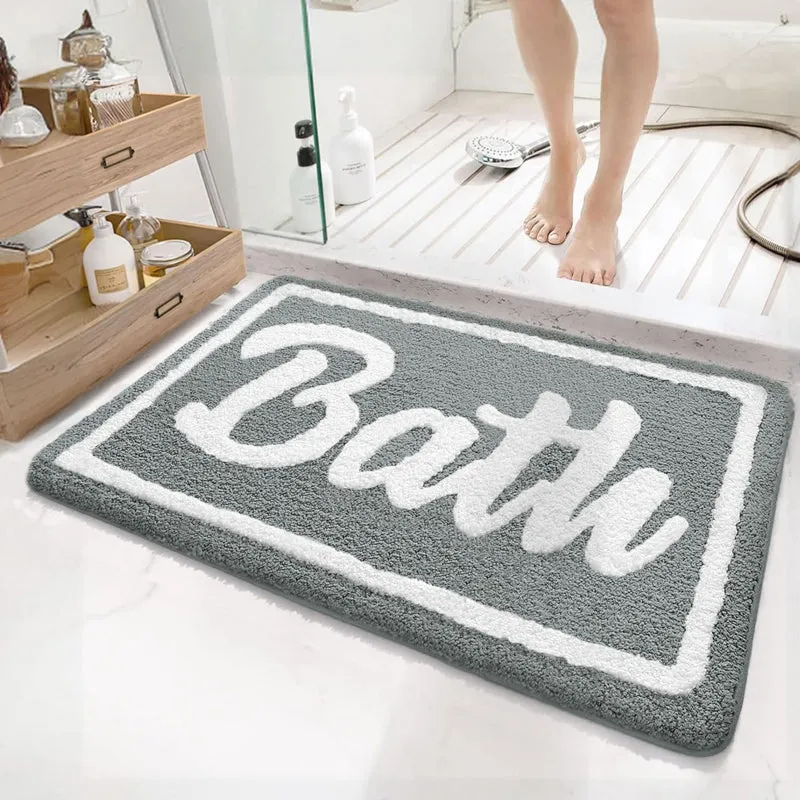 Bath Time Microfiber Bath Mat - Grey media 1