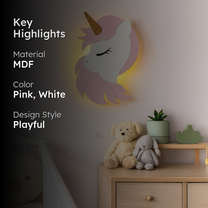 Enchanted Unicorn Battery Operated MDF Wall Lamp media 2