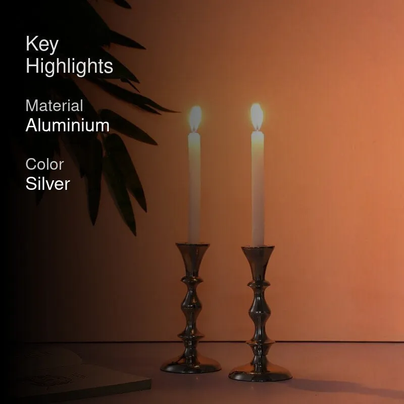 Morgera Candle Holder (Silver) - Set Of Two media 2