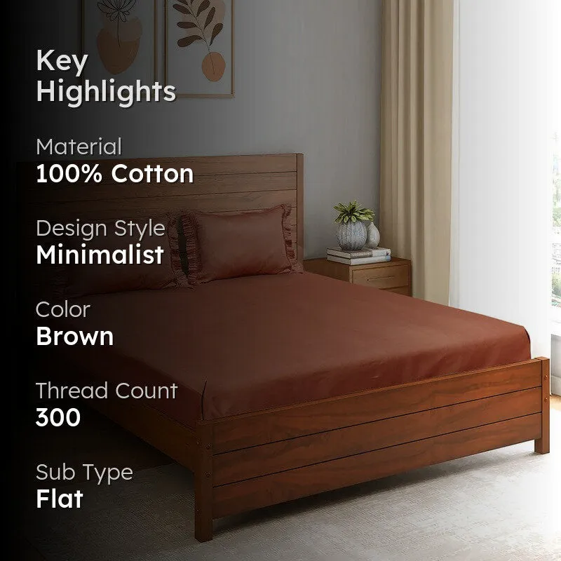 Mono Magic Cotton Bedsheet (Rust) - 300 TC media 2