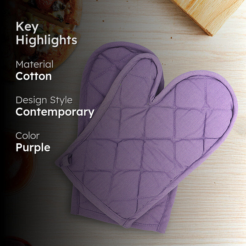 Swayam Garde Kitchen Gloves (Lavender) - Set Of Two media 2