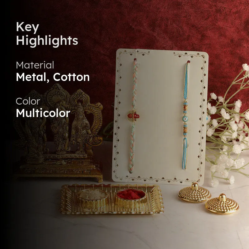 Ramayana Rudraksha & Evil Eye Rakhi Hamper media 2