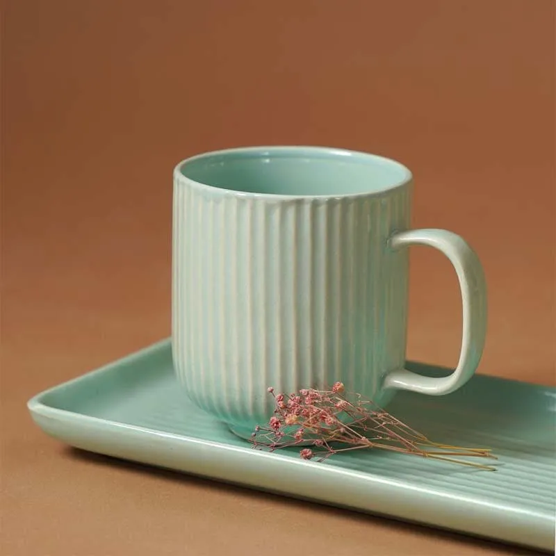 Cristie Ribbed Mug And Tray Set (Mint) - Set Of Two media 3