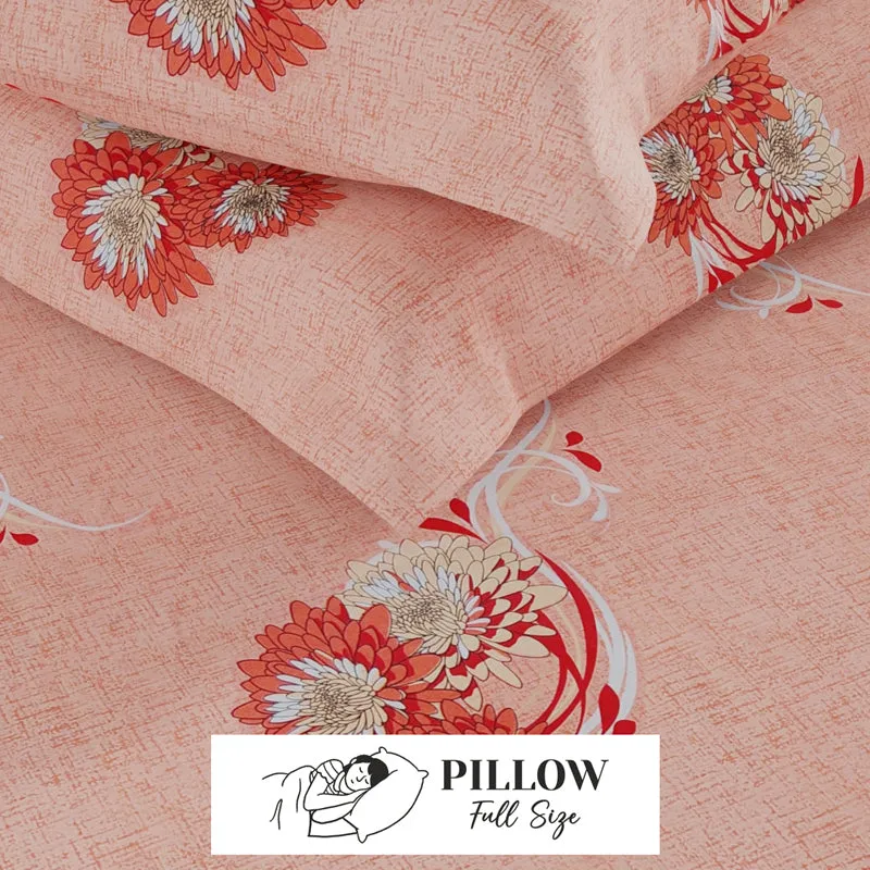 Lopez Flora Cotton Bedsheet (Coral) - 120 TC media 6