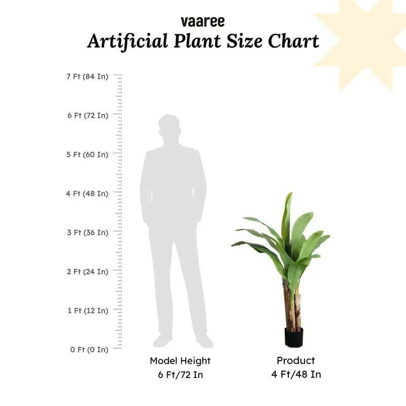 Artificial Banana Plant With Black Fiber Pot - 3.9 Feet media 8