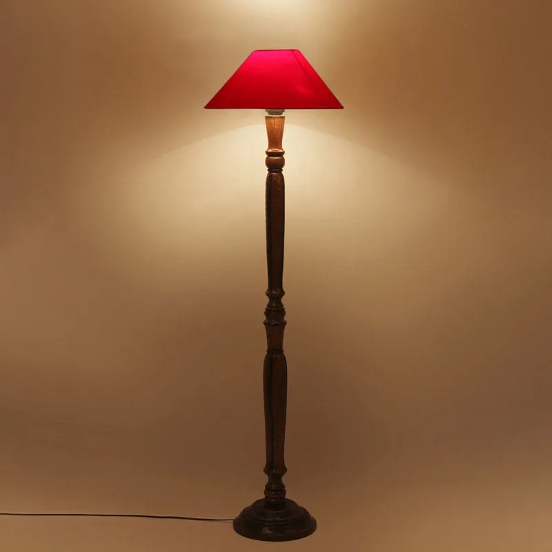 Deira Vintage Wooden Floor Lamp - Red media 4