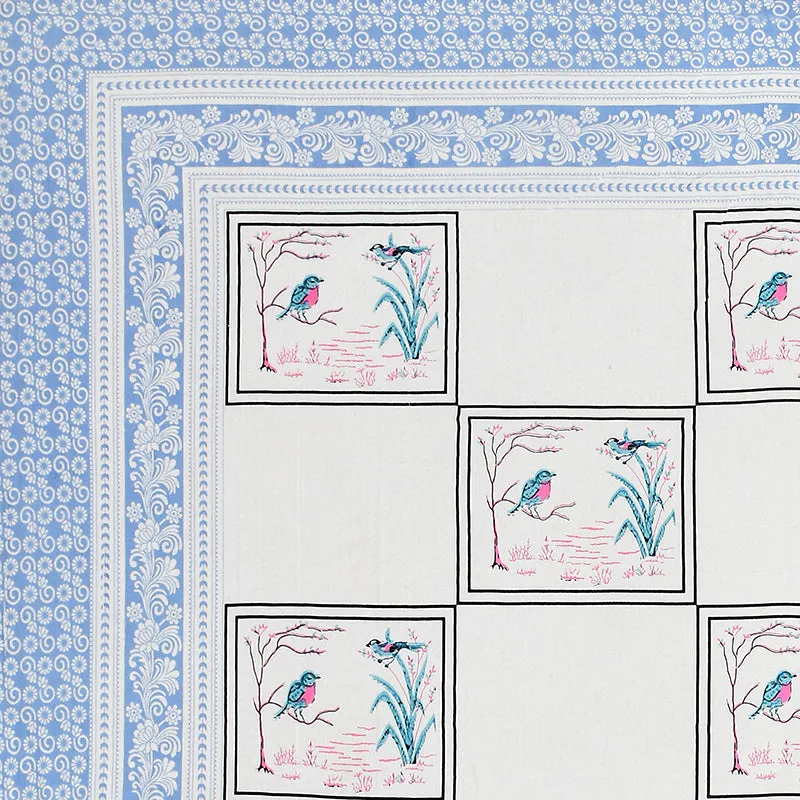 Feather Dreams Cotton Bedsheet (Blue, Pink) - 144 TC media 4