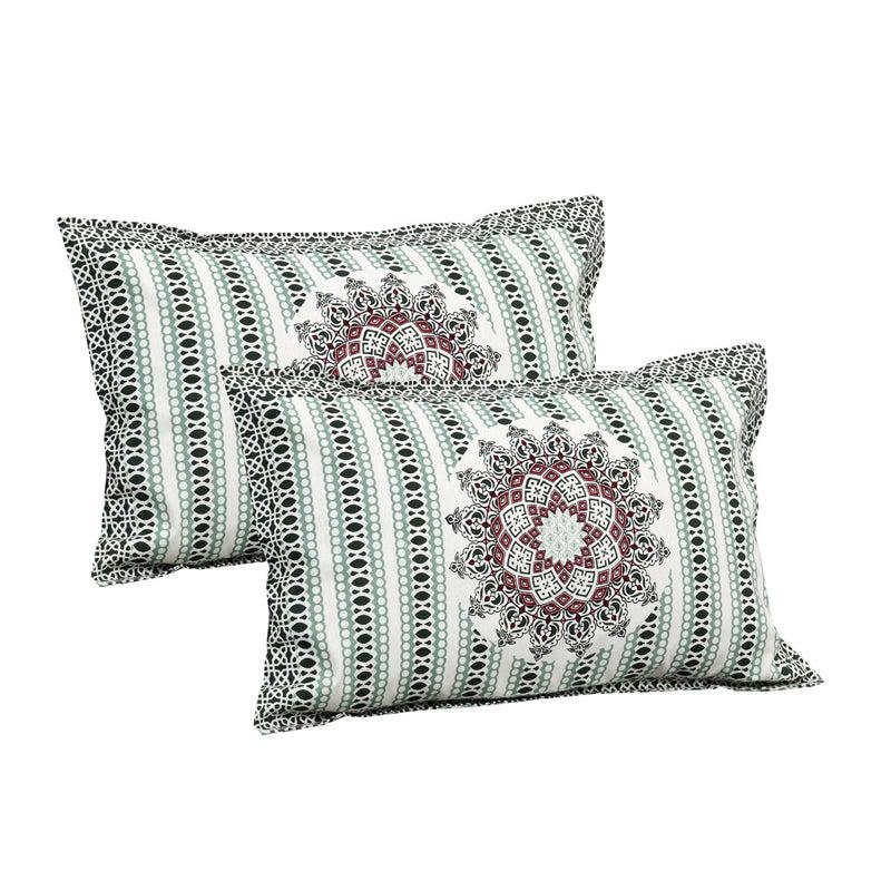 Pushkara Ethnic Cotton Flat Bedsheet (Black) - 160 TC media 6