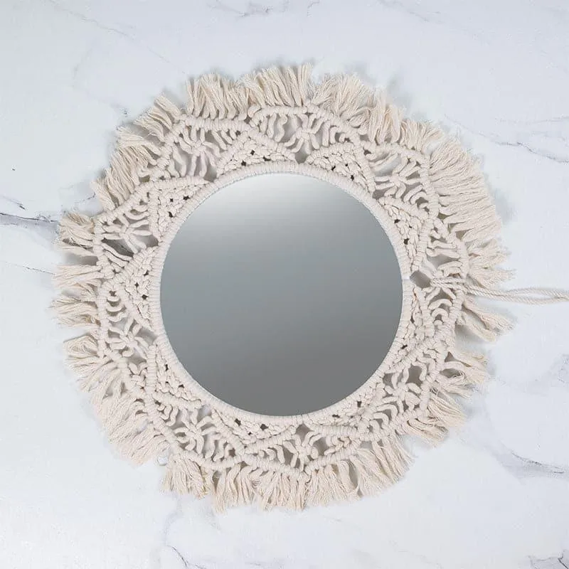 Vevian Macrame Wall Mirror media 3