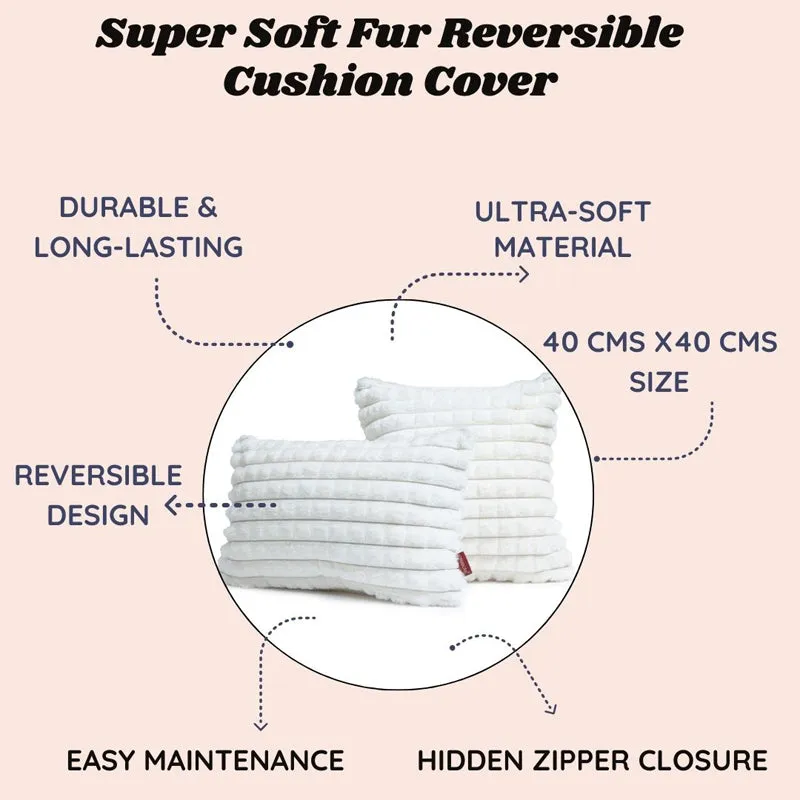 Frost Waffle White Cushion Cover (Square) Set of Two media 6