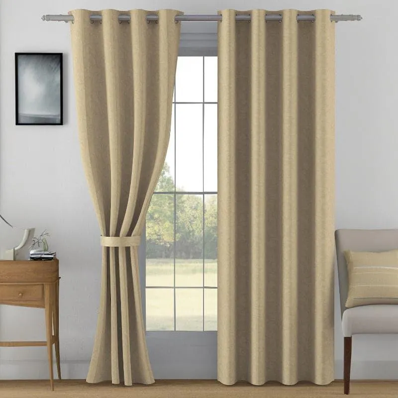 Swayam Kinaash Jacquard Curtain - Light Brown media 1