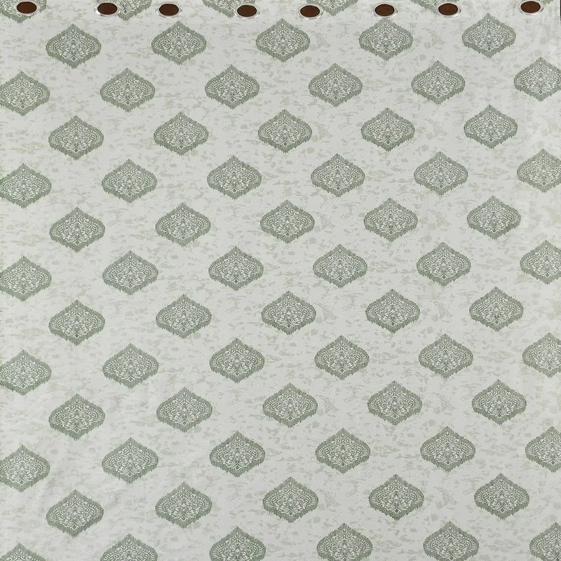 Curtique Printed Curtains (Green) - Set Of Two media 4
