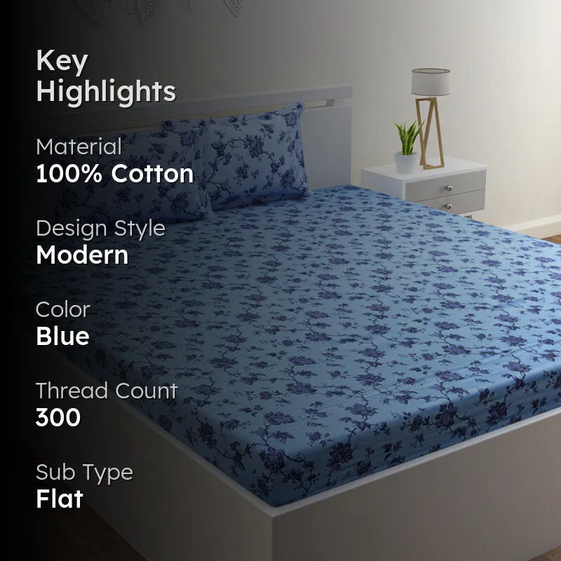 Bhavika Printed Cotton Bedsheet - 300 TC media 2