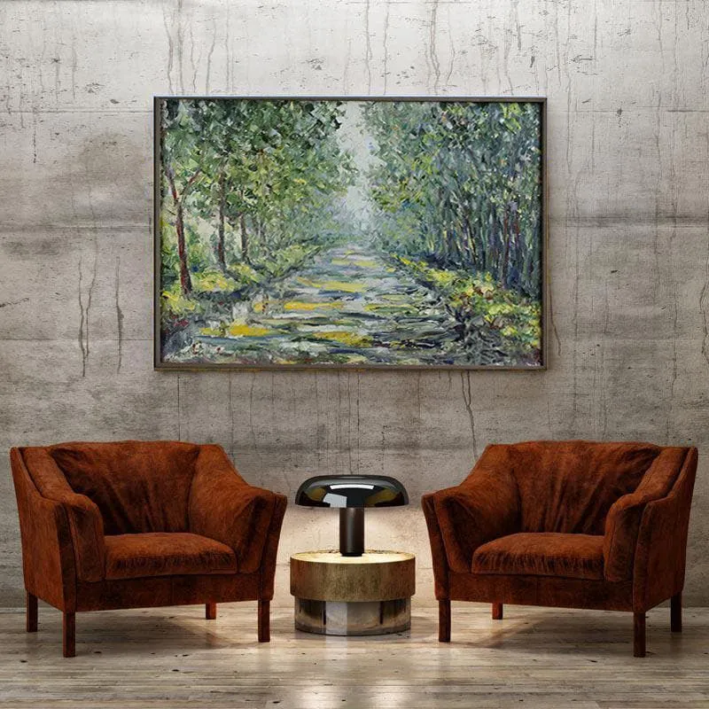 Summer Forest Wall Painting - Black Frame media 4