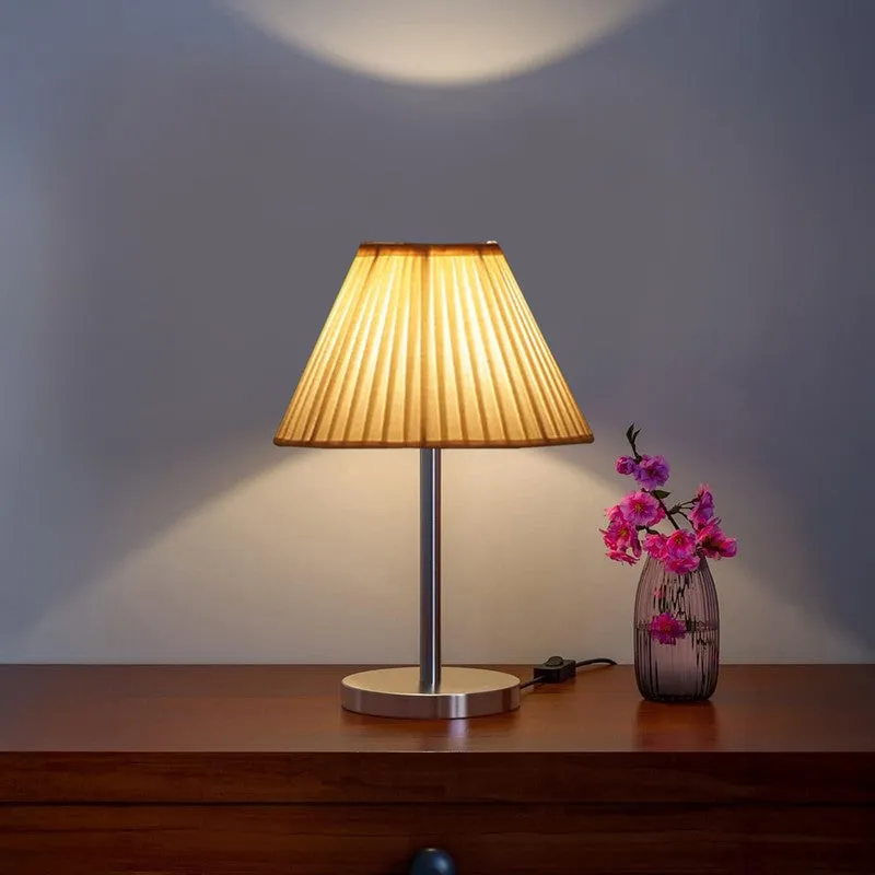 Noctra Glow Pleato Metal Table Lamp - OffWhite media 1
