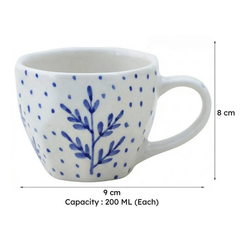 Bettina Ceramic Tea Cup (200 mL)/Blue,White) media 7