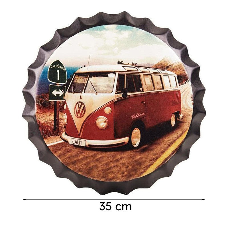 Volkswagen Bus Bottle Cap Metal Wall Accent media 7