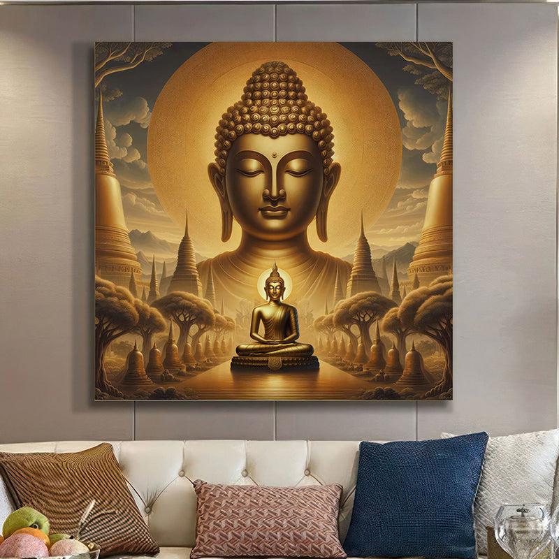 Serene Meditation Buddha Poly Canvas Wall Painting