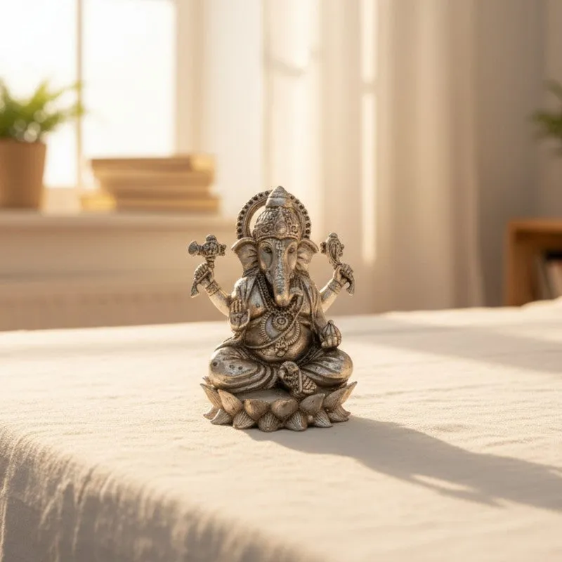 Ornate Ganpati Brass Idol media 3