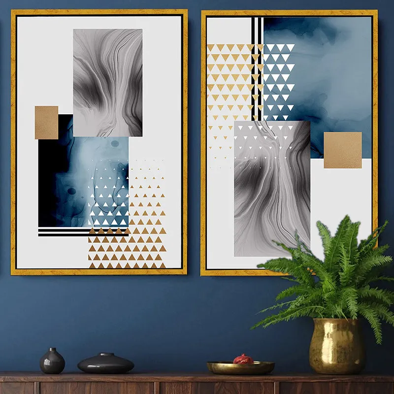Geometry Of Greys Wall Art - Set Of Two media 1