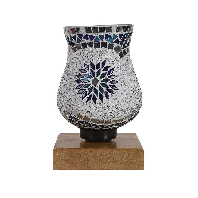 Bliss Mosaic Glass Table Lamp With Wooden Base - Multicolor media 5