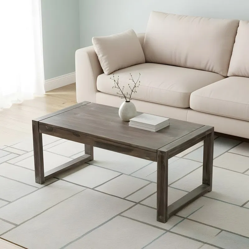 Zexon Sheesham Wooden Center Table - Grey media 1