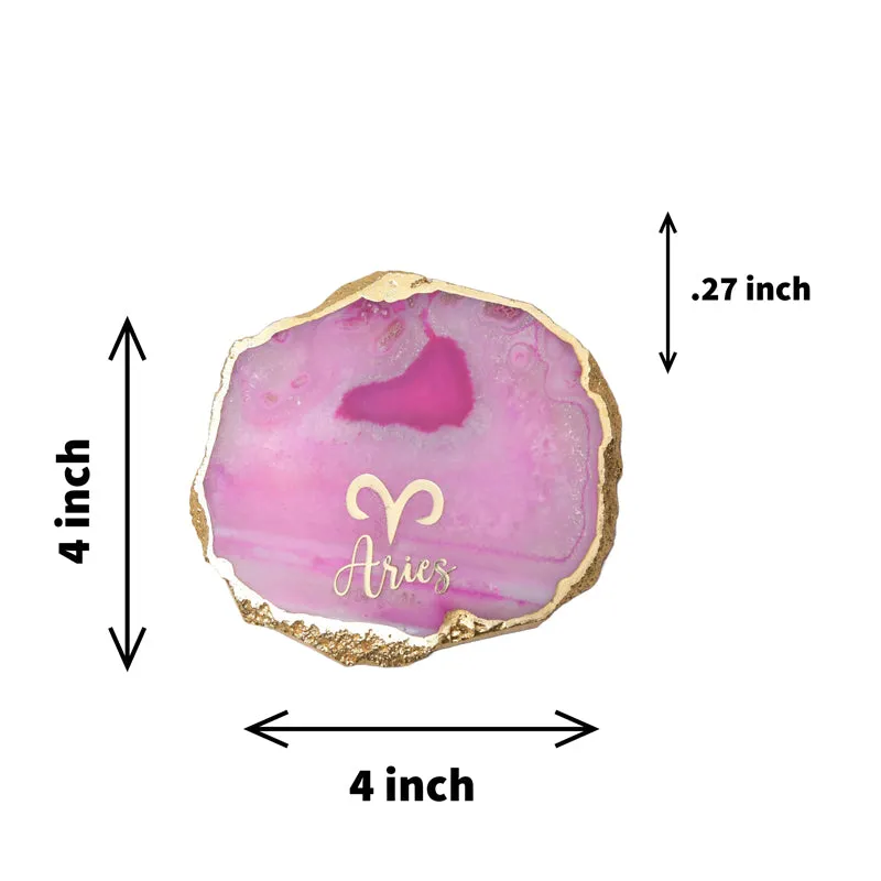 Aries Agate Coaster - Pink media 5