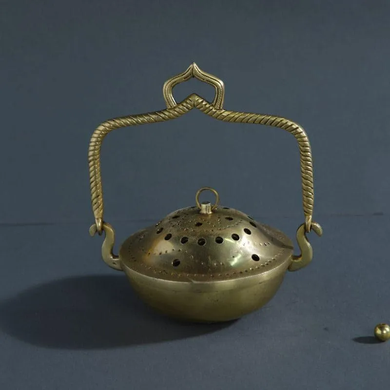 Brass Madri Loban Dhoop Holder media 3