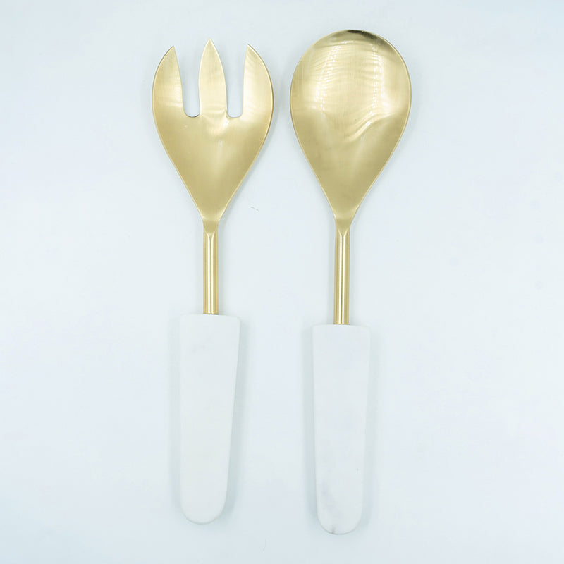 Tahara Salad Serving Set (Gold) - Two Piece Set media 4