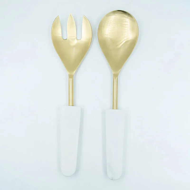 Tahara Salad Serving Set (Gold) - Two Piece Set media 4