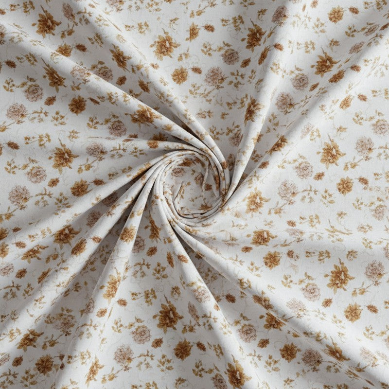 Mudra Floral Cotton Bedsheet (Brown) - 180 TC media 5