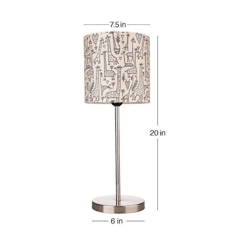 Tall Tales Metal Chrome Fabric Table Lamp - Beige,Black media 5