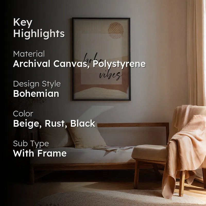 Bohemian Bliss Canvas Wall Painting With Black Frame media 2