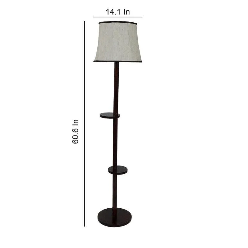 Lark Grace Floor Lamp With Shelf - White & Black media 5