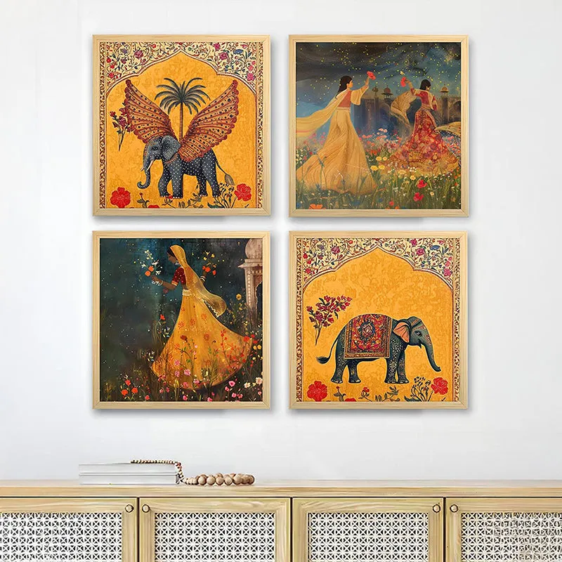 Wings Of Hathi Wall Art - Set Of Four media 4