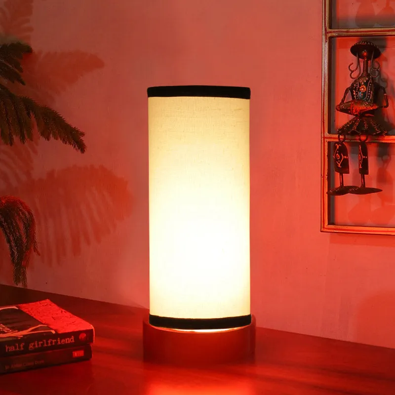 Mirza Tower Wooden Table Lamp - Black,White media 2